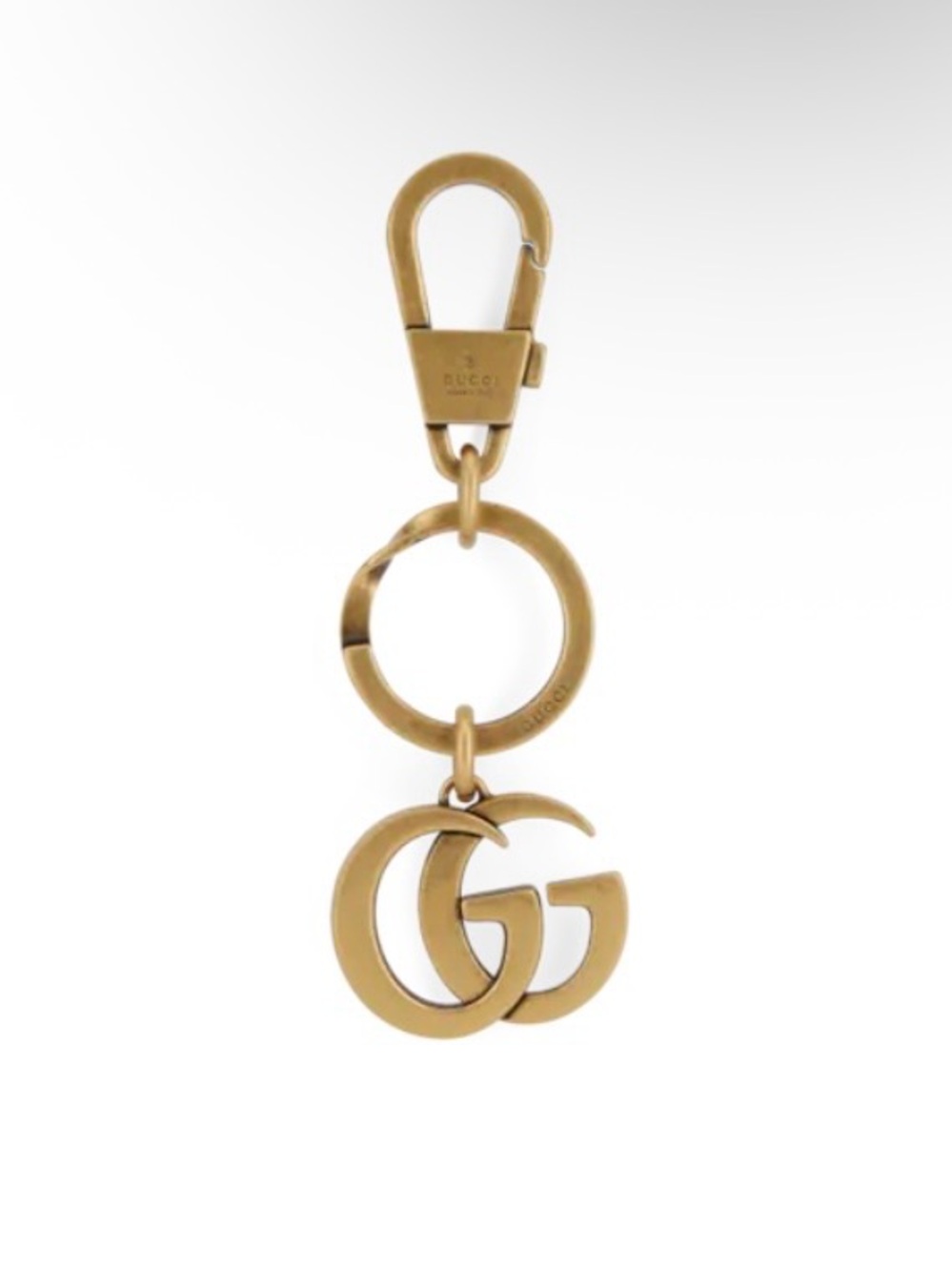 Authentic Gucci Gold Double G Keychain Bag Charm